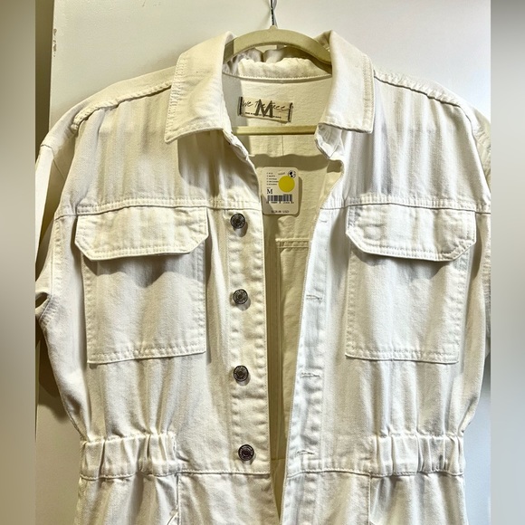 Free People white denim boiler suit size M - Picture 3 of 4